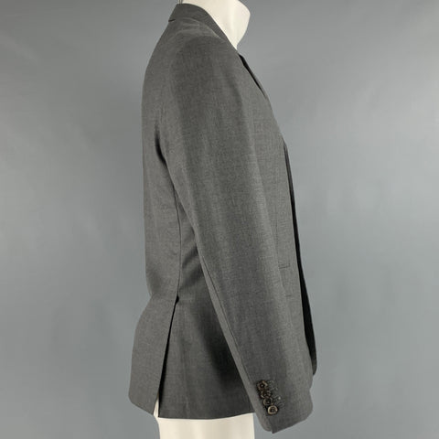THOM BROWNE Taille 40 Manteau sport en tweed gris à 3 boutons