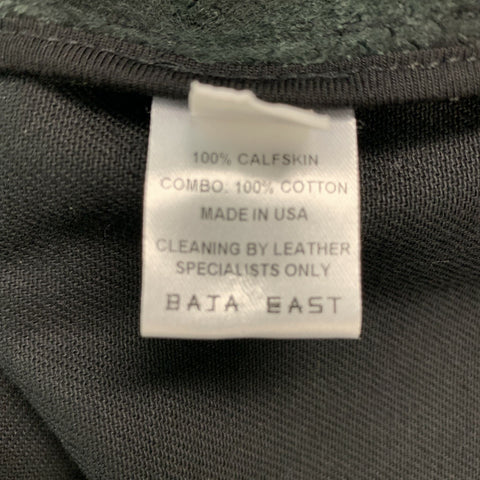 BAJA EAST Size M Black Calfhair Cotton Motorcycle Jacket
