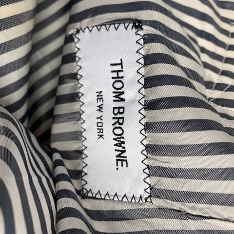THOM BROWNE Size 2 Grey & White Wool Shorts