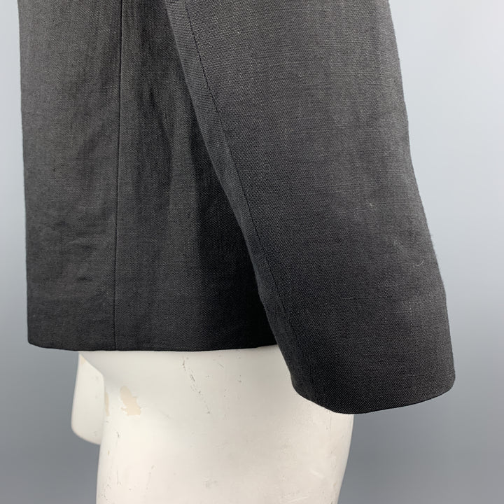 PAUL SMITH Size L Black Linen / Wool Notch Lapel Sport Coat
