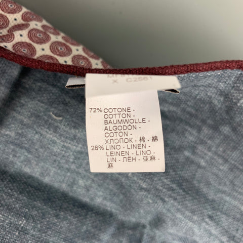 BRUNELLO CUCINELLI Pañuelo de bolsillo de algodón con círculos blancos burdeos