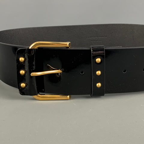 SAINT LAURENT Talla 30 Cinturón de charol negro