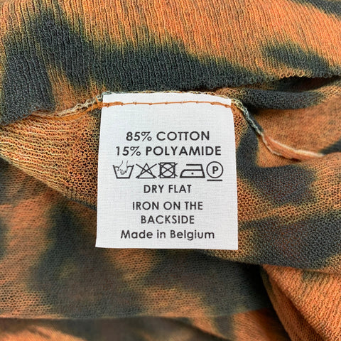 DRIES VAN NOTEN x CHRISTIAN LACROIX SS 20 Size S Orange & Black Animal Print Cotton / Polyamide Pullover