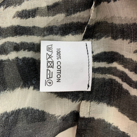 DRIES VAN NOTEN S/S 20 Size XS Black & White Zebra Cotton Camp Short Sleeve Shirt