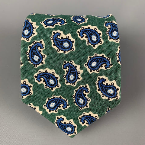 POLO by RALPH LAUREN Green Blue Paisley Linen Tie