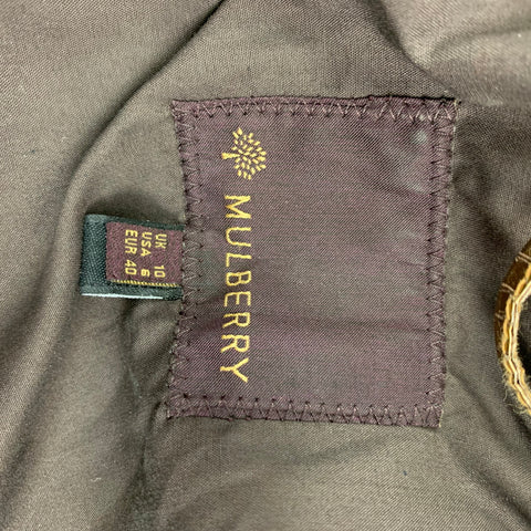 MULBERRY Taille 6 Veste boutonnée en peau de serpent métallisé en cuir doré