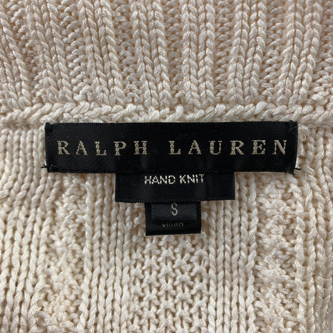 RALPH LAUREN Black Label Size S Cream Hand Knit Silk Oversized Sweater