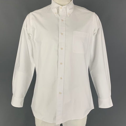 ROWING BLAZERS Size L White Print Cotton Button Down Long Sleeve Shirt
