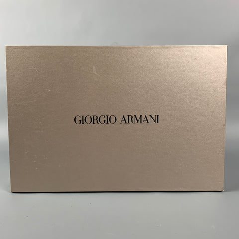 GIORGIO ARMANI Size 11.5 Navy Leather Suede Laces