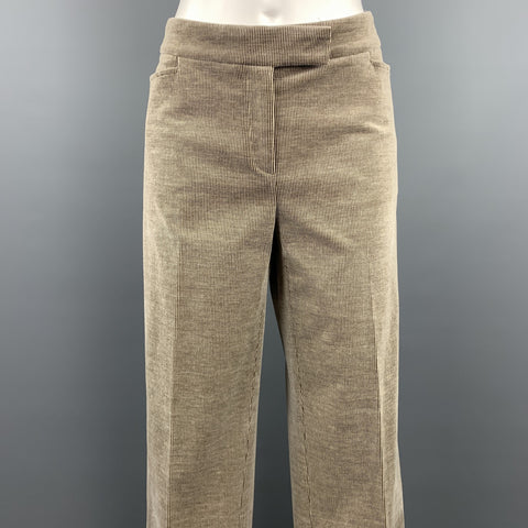 LORO PIANA Size 12 Grey Cotton Blend Corduroy Dress Pants