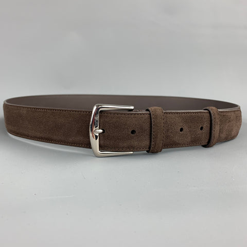 LORO PIANA Size 40 Brown Suede Belt