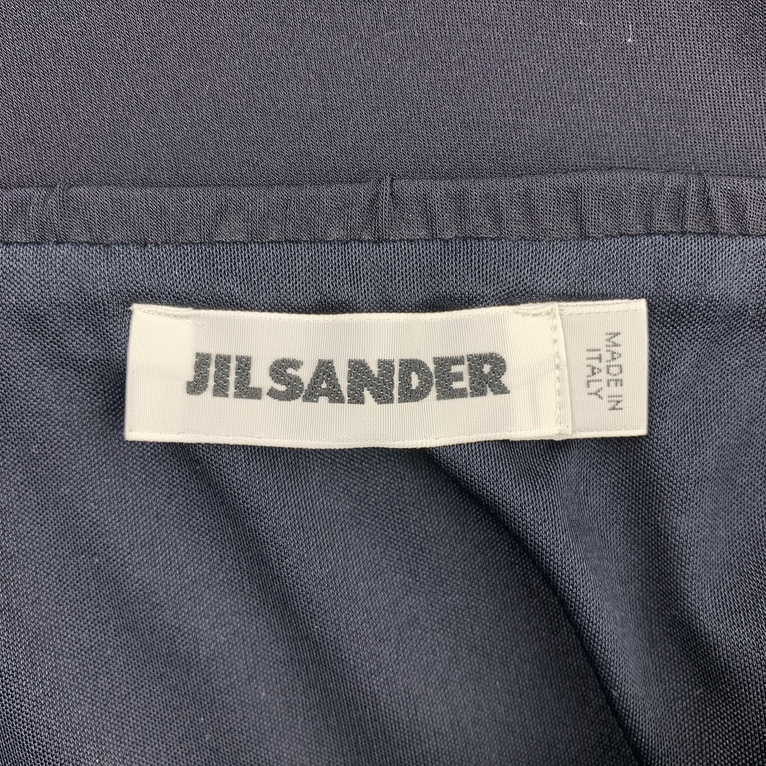 JIL SANDER Size 6 Navy Jersey Elastic Waistband Pencil Skirt
