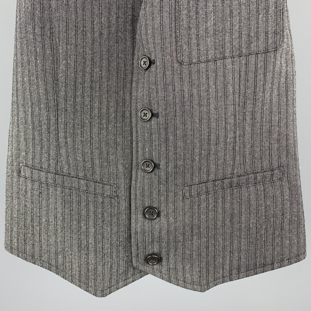 MARC by MARC JACOBS Size S Gray Stripe Wool Buttoned Vest (Indoor)