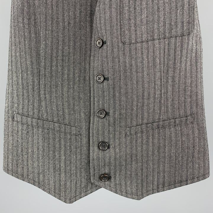 MARC by MARC JACOBS Chaleco abotonado de lana a rayas grises talla S (interior)