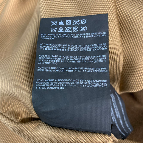 SAINT LAURENT Size 44 Brown Leather Epaulettes Jacket