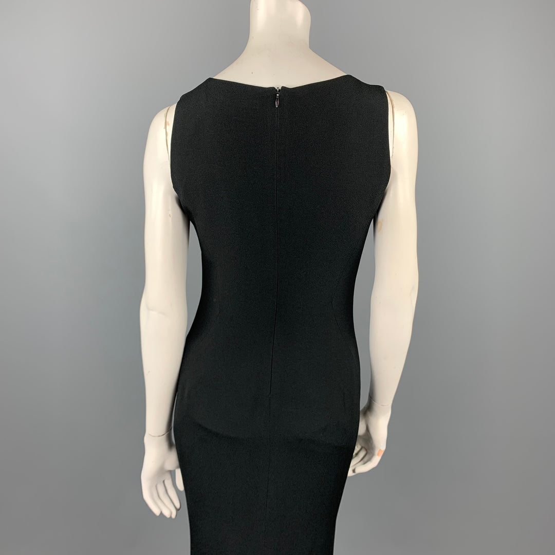 APOSTROPHE Size 6 Black Crepe Acetate / Viscose Column Cocktail Dress