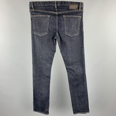 JOHN VARVATOS * U.S.A. Size 33 Indigo Cotton Zip Fly Jeans