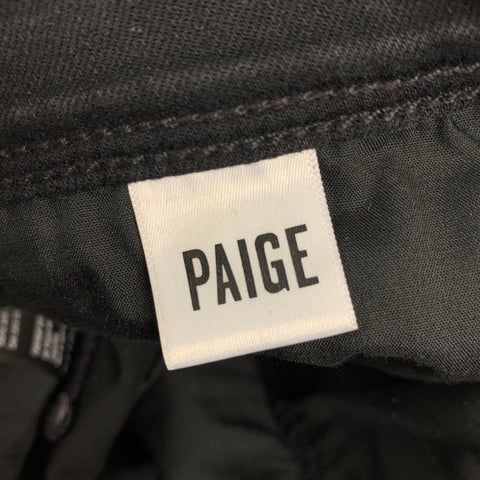 PAIGE Size 34 Black Black Faux Alligator Skin Print Cotton Blend Jeans