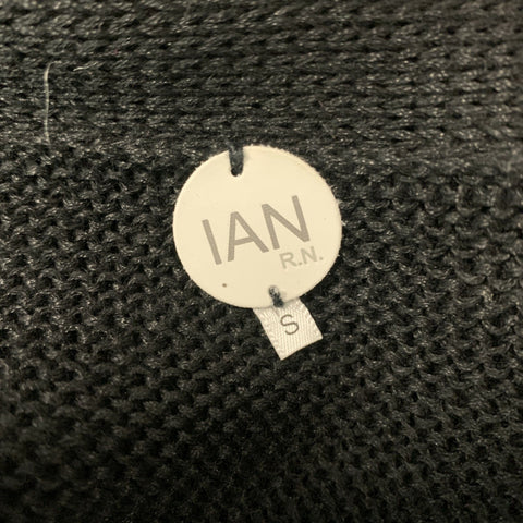 IAN RN Cárdigan de cuero liso de lino negro talla S