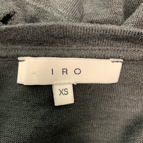 IRO CLAY Taille XS T-shirt à col rond en lin noir vieilli