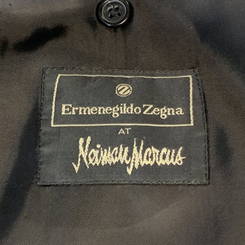 ERMENEGILDO ZEGNA 38 Short Black Wool Peak Lapel Tuxedo