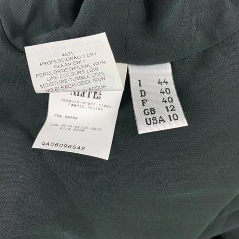 JEAN PAUL GAULTIER Talla 10 Chaqueta con frente abierto de manga de ala de rayón / seda negra