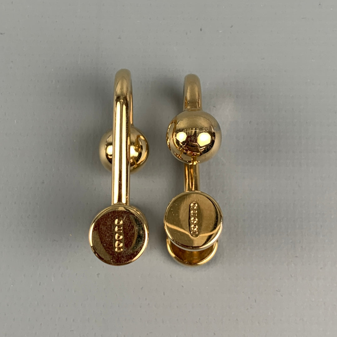 GUCCI Gold Tone Metal Cuff Links