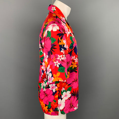 AMI by ALEXANDRE MATTIUSSI Size S Multi-Color Floral Viscose Short Sleeve Shirt