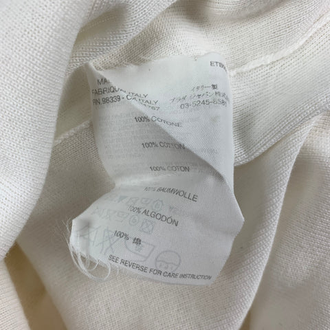 PRADA Size 4 White Cotton Short Sleeve Polo Shirt