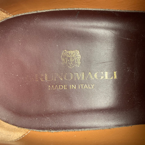 BRUNO MAGLI Taille 9,5 Chaussures à lacets en cuir antique marron avec bout renforcé