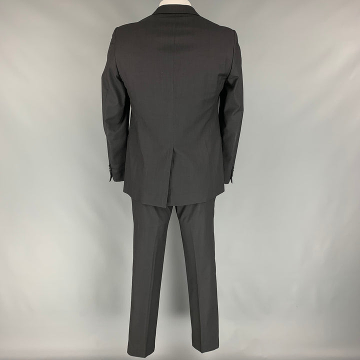 LANVIN Size 42 Black Wool Single Breasted Notch Lapel Suit