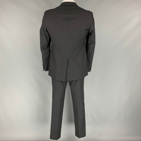 LANVIN Taille 42 Costume à revers cranté en laine noire à simple boutonnage