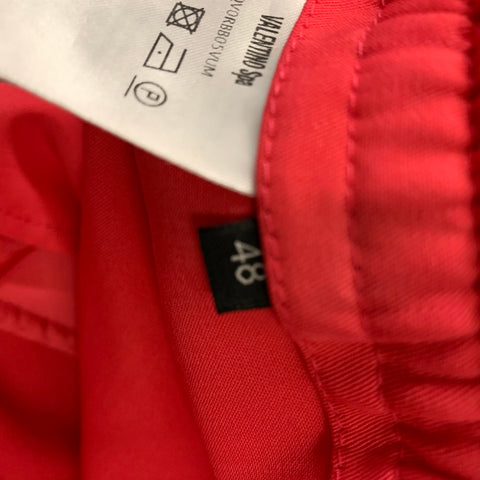 VALENTINO Size 32 Salmon Solid Wool Elastic Waistband Casual Pants