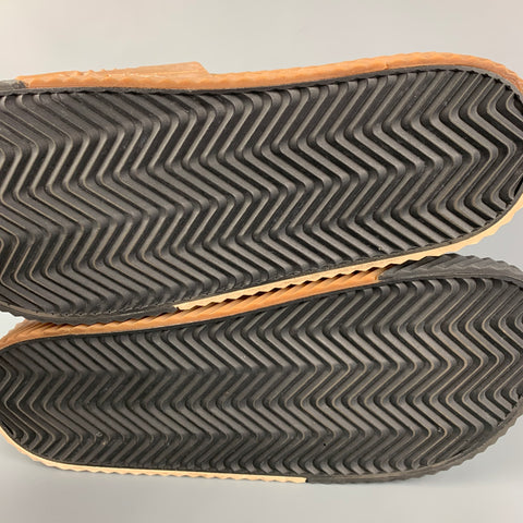 ALEXANDER WANG Size 10 Black Brown Color Block Rubber Sandals