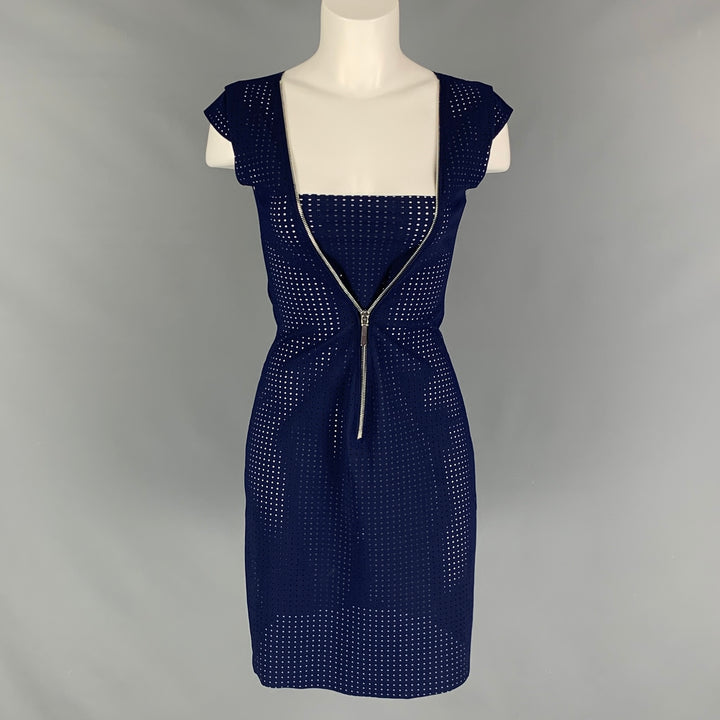 SUGGÉRÉ Taille S Robe à manches courtes perforées en nylon et élasthanne bleu marine