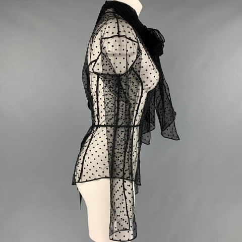 MARC JACOBS Blusa con lazo de lunares negros talla 2