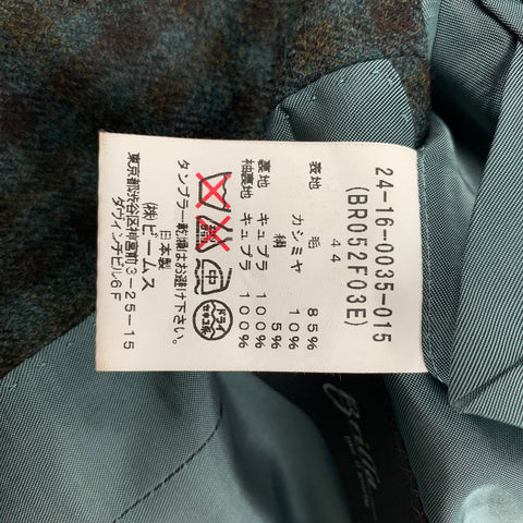 BRILLA Size 34 Blue & Brown Checkered Flannel Sport Coat