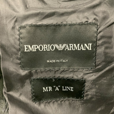 EMPORIO ARMANI Size 38 Olive Jacquard Polyester Blend Sport Coat