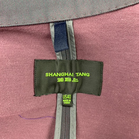 SHANGHAI TANG Size 40 Eggplant Iridescent Nehru Collar Jacket