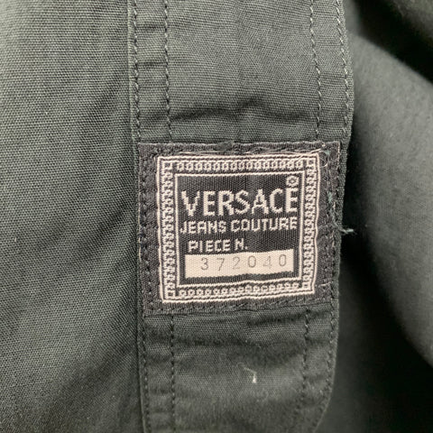 Vintage VERSACE JEANS COUTURE Size XXL Black Cotton Button Down Long Sleeve Shirt