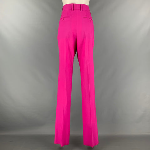 DOLCE & GABBANA Size 12 Pink Navy Gold Wool Beaded Peak Lapel Pants Suit