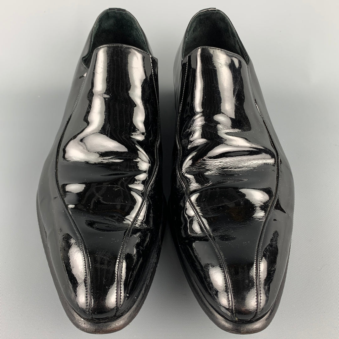 CALZOLERIA HARRIS for BARNEYS NEW YORK Size 10 Black Patent Leather Slip On Loafers