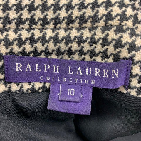 Collection RALPH LAUREN Taille 10 Blazer veste pied-de-poule beige noir