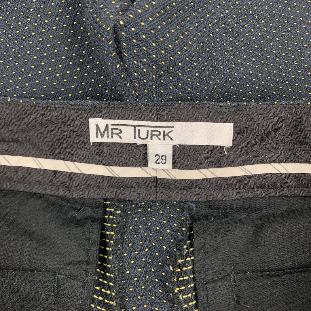 MR TURK Size 29 Navy Dots Cotton Zip Fly Shorts