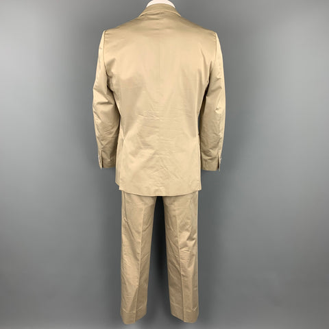Z ZEGNA City Size 44 Regular Khaki Cotton / Silk Notch Lapel Suit