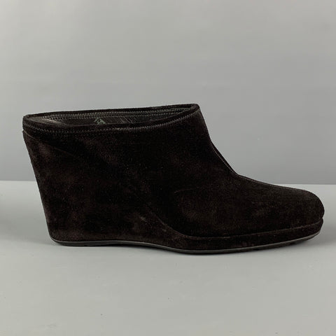 PRADA Talla 7.5 Botas sin cordones de ante negro