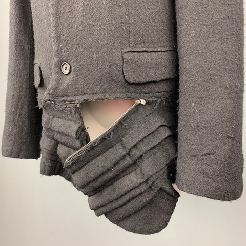 COMME des GARCONS Veste à revers cranté en laine texturée noire