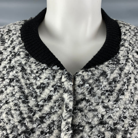 THAKOON Size 0 Black White & Grey Acrylic Blend Mixed Fabrics Jacket