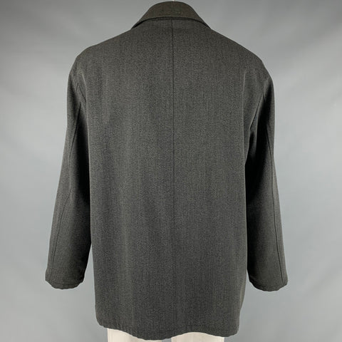 ARMANI COLLEZIONI Taille 42 Manteau en coton et laine à tête de clou gris noir