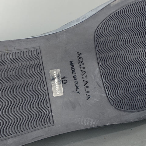 AQUATALIA Zapatillas sin cordones de cuero tejido azul marino talla 10